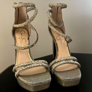 Jessica Simpson Beyonah 8.5 M Heels - Gold Multi Glitter Gabor